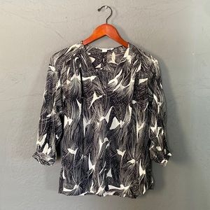 Diane Von Furstenburg DVF Silk Cahil Printed Top Blouse Career